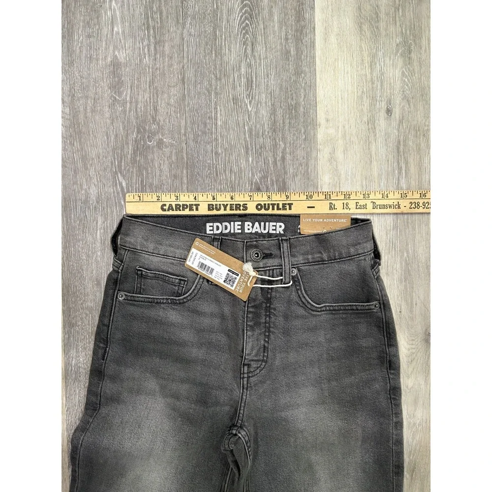 Eddie Bauer Authentic Perfect Straight Leg Jeans Womens 2 Washed Black High Rise